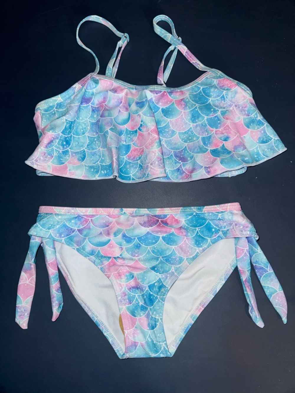 Girl’s Mermaid Scale Two-Piece Swimsuit - Pink & Blue